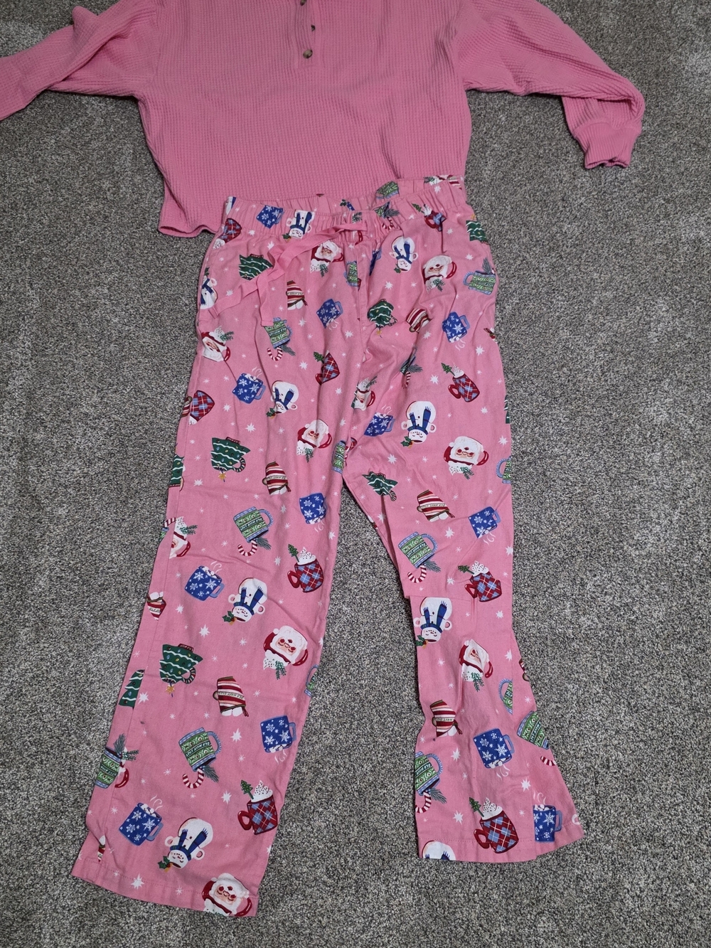 Old Navy Pink Holiday Print Kids Pajama Bottoms